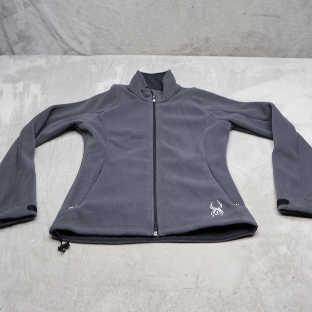 Spyder Jacket Womens Small Gray Soft Fleece Full Zip Outdoor Hiking Gorpcore